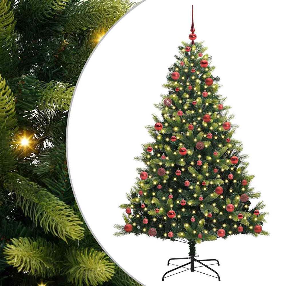 Dirbtinis sulankstomas Kalėdų medis su 300 LED Žalia 180 cm