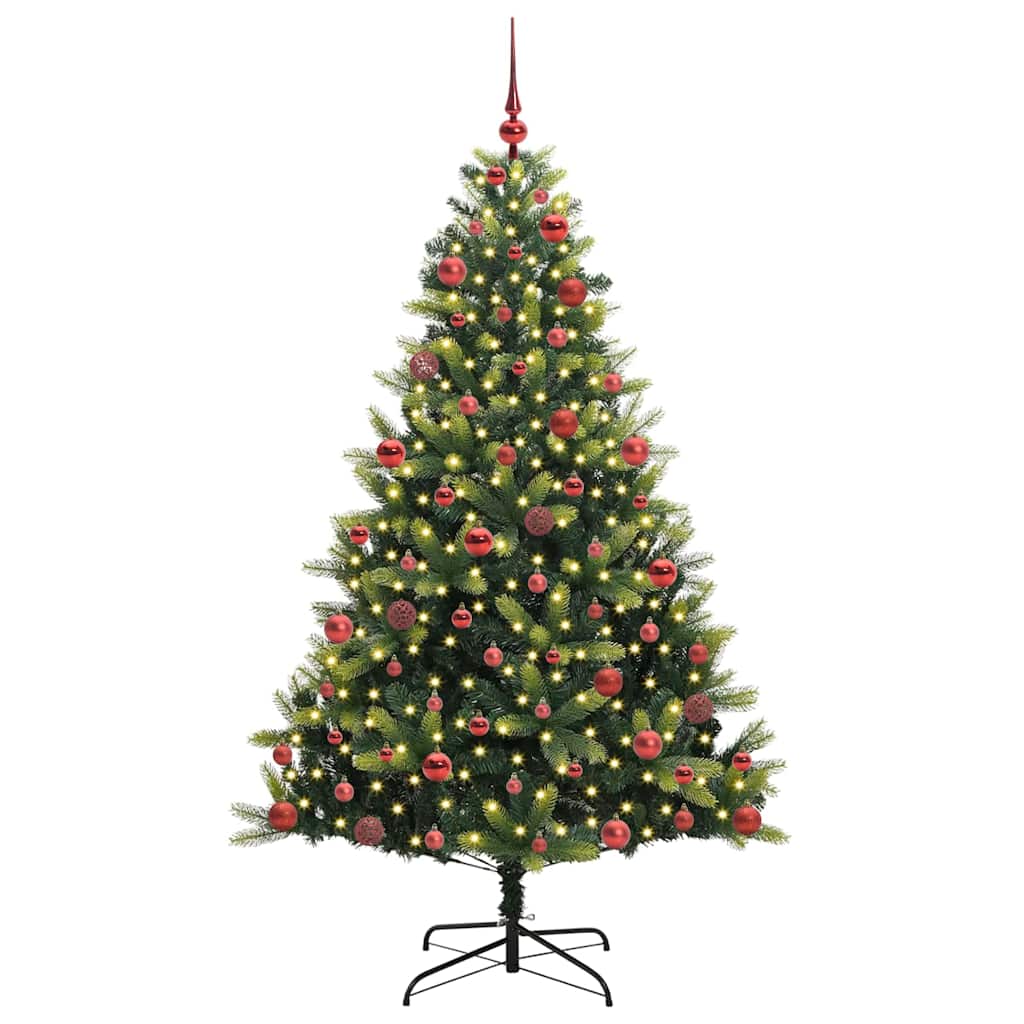 Mākslīgā salokāmā Ziemassvētku egle ar 300 LED zaļa 180 cm