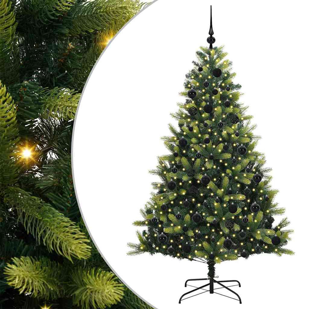 Dirbtinis sulankstomas Kalėdų medis su 300 LED Žalia 180 cm