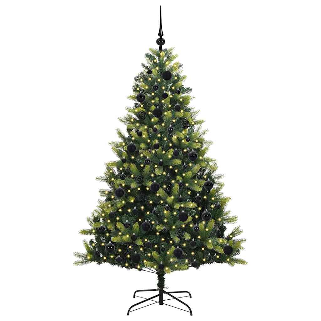 Mākslīgā salokāmā Ziemassvētku egle ar 300 LED zaļa 180 cm