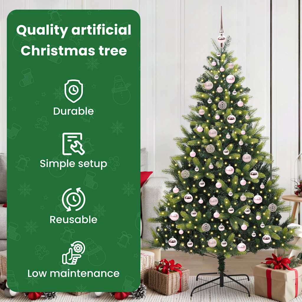 Mākslīgā salokāmā Ziemassvētku egle ar 300 LED zaļa 180 cm