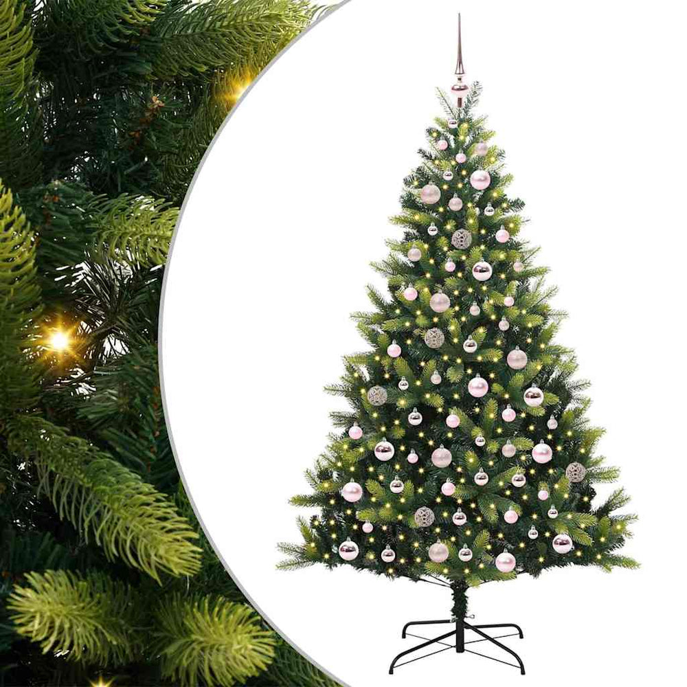 Dirbtinis sulankstomas Kalėdų medis su 300 LED Žalia 180 cm
