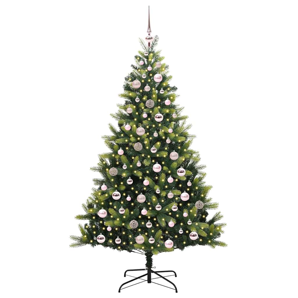 Mākslīgā salokāmā Ziemassvētku egle ar 300 LED zaļa 180 cm