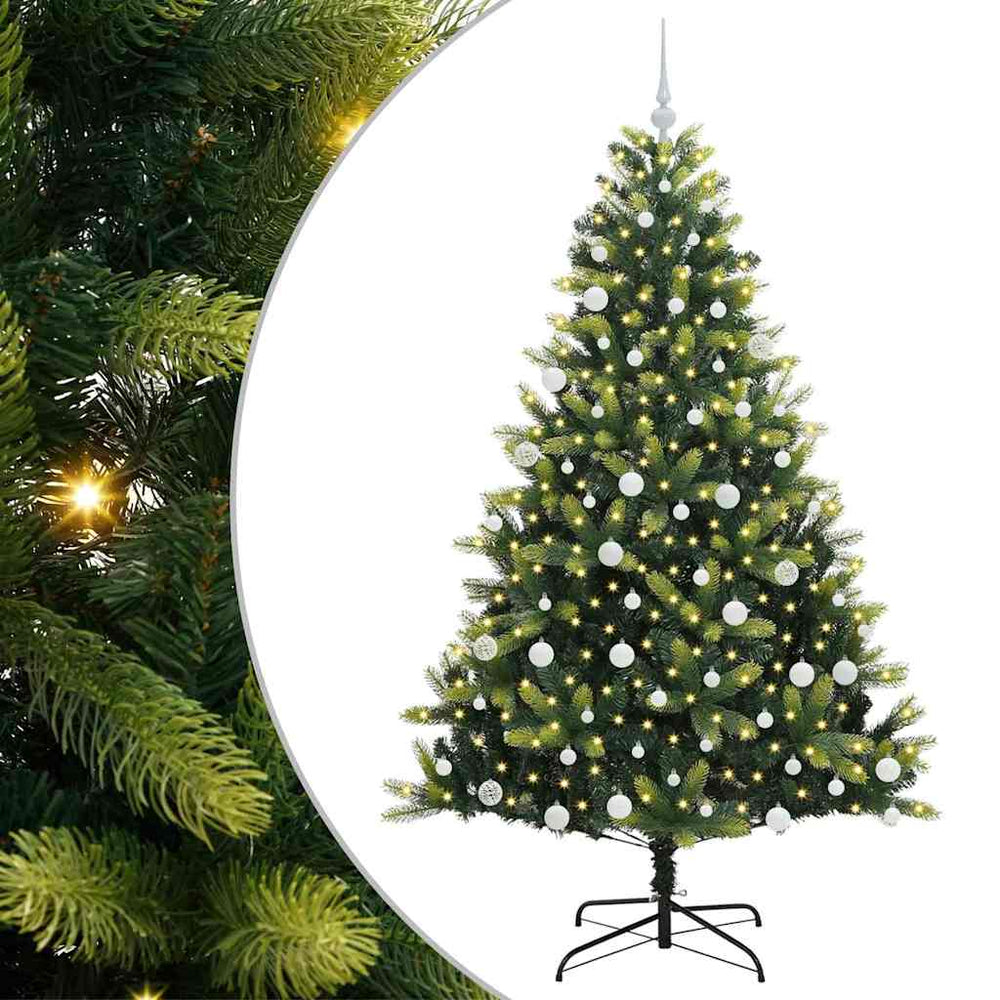 Dirbtinis sulankstomas Kalėdų medis su 300 LED Žalia 180 cm