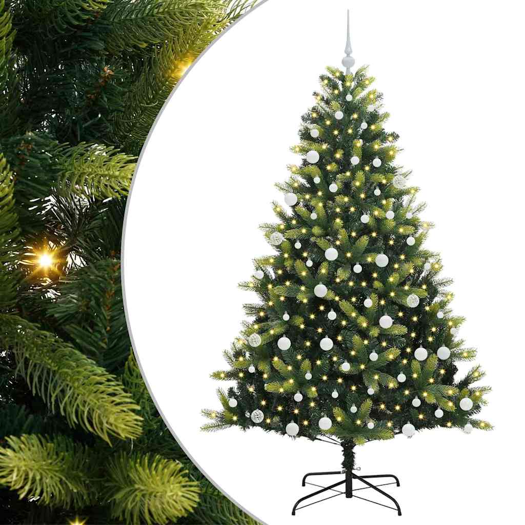 Dirbtinis sulankstomas Kalėdų medis su 300 LED Žalia 180 cm