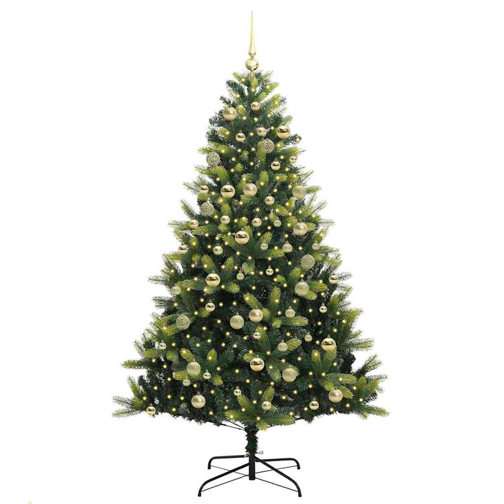 Dirbtinis sulankstomas Kalėdų medis su 300 LED Žalia 180 cm