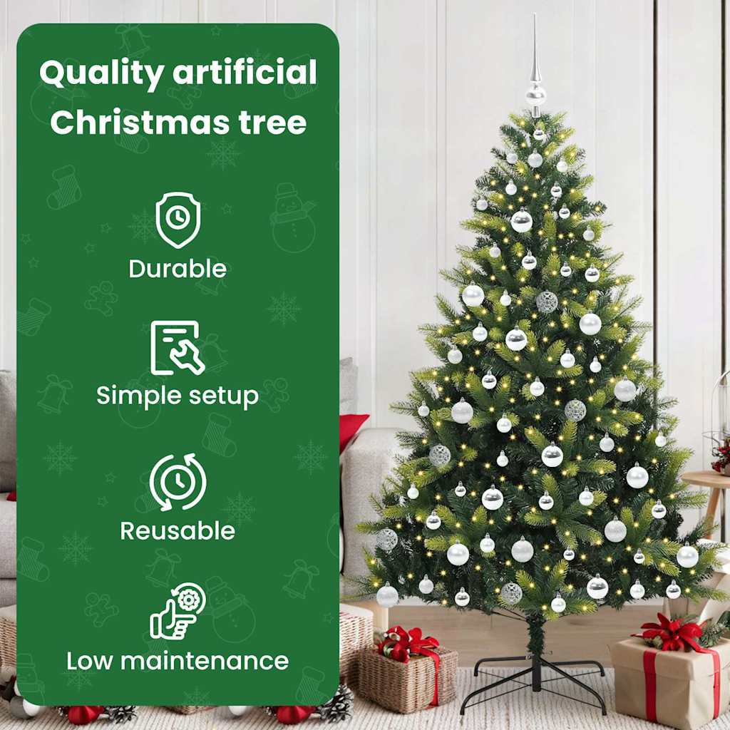 Mākslīgā salokāmā Ziemassvētku egle ar 300 LED zaļa 180 cm