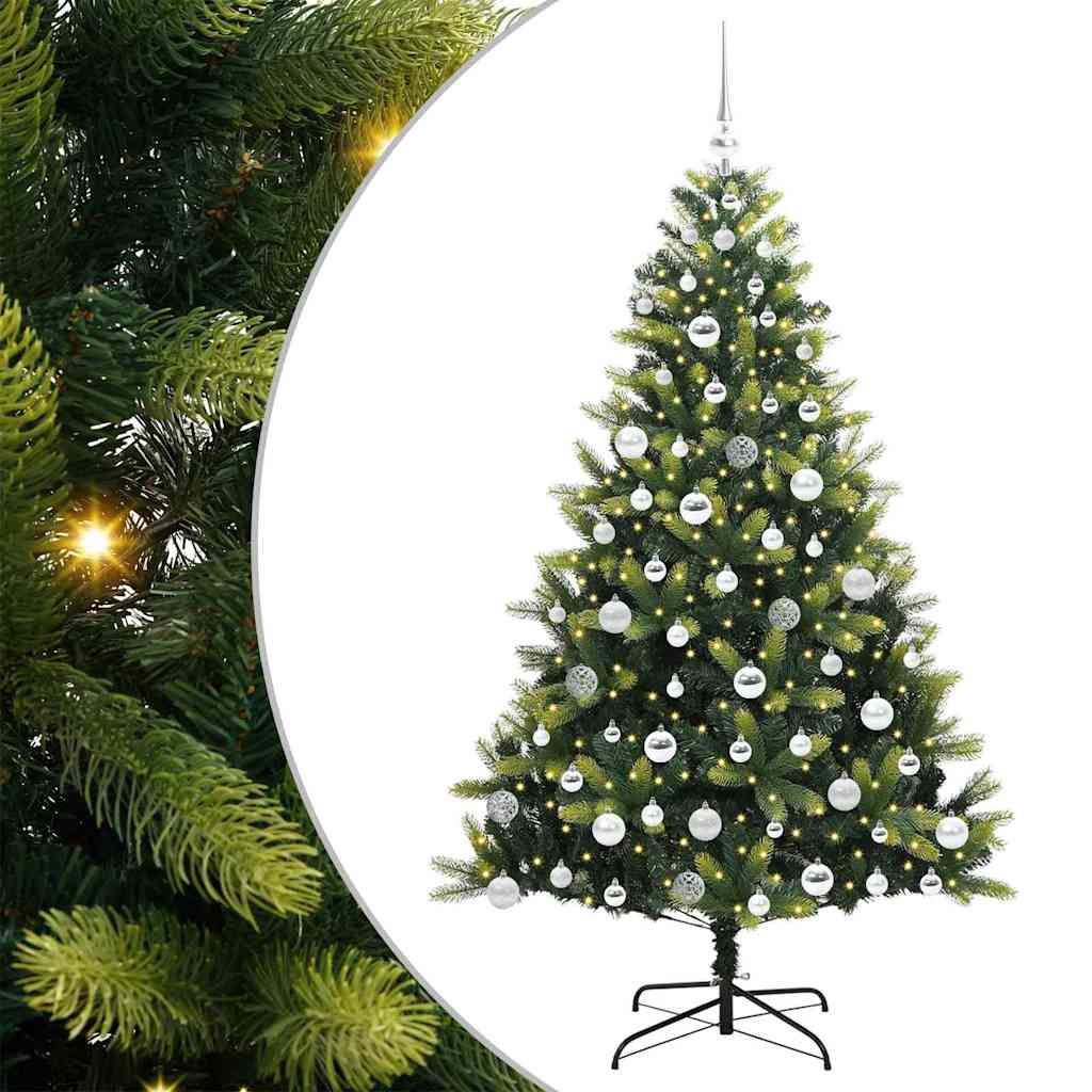Mākslīgā salokāmā Ziemassvētku egle ar 300 LED zaļa 180 cm