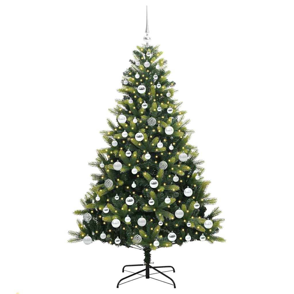 Mākslīgā salokāmā Ziemassvētku egle ar 300 LED zaļa 180 cm
