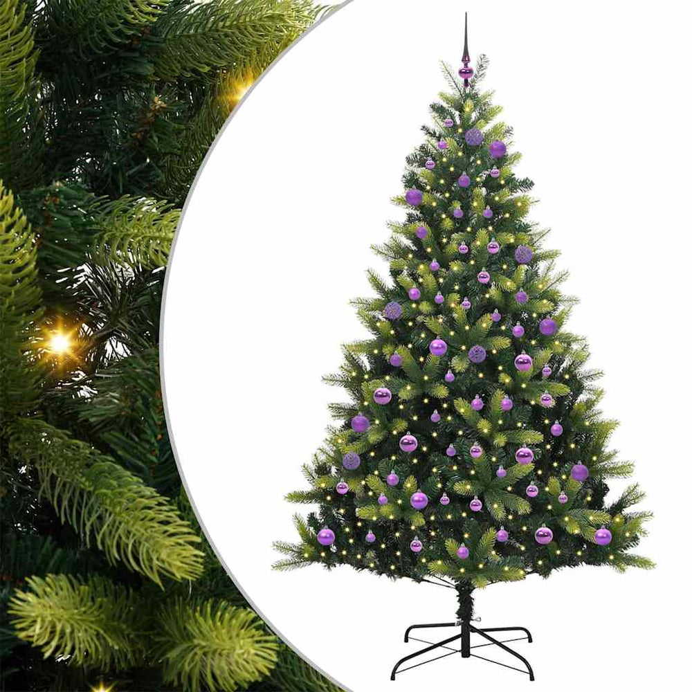 Dirbtinis sulankstomas Kalėdų medis su 300 LED Žalia 180 cm