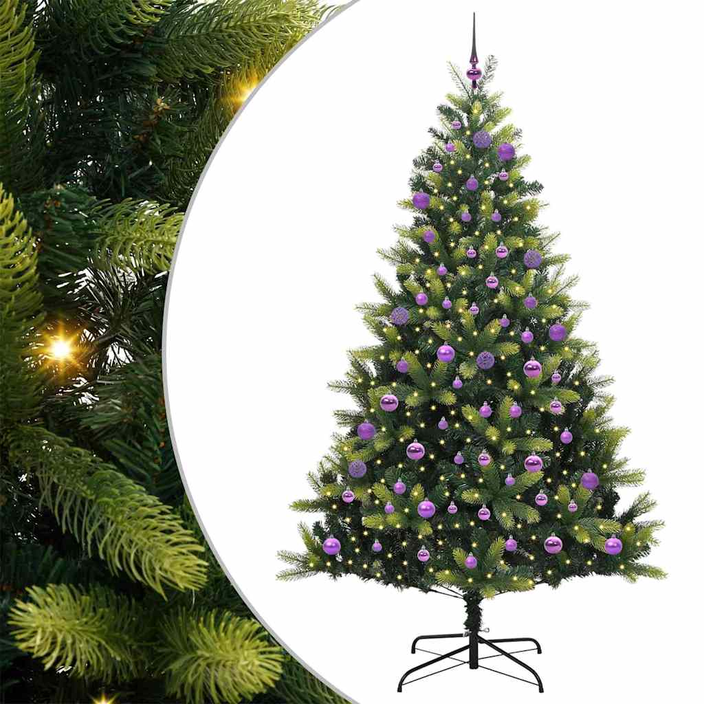 Mākslīgā salokāmā Ziemassvētku egle ar 300 LED zaļa 180 cm