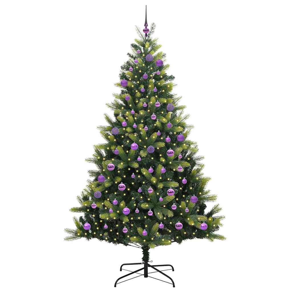 Mākslīgā salokāmā Ziemassvētku egle ar 300 LED zaļa 180 cm