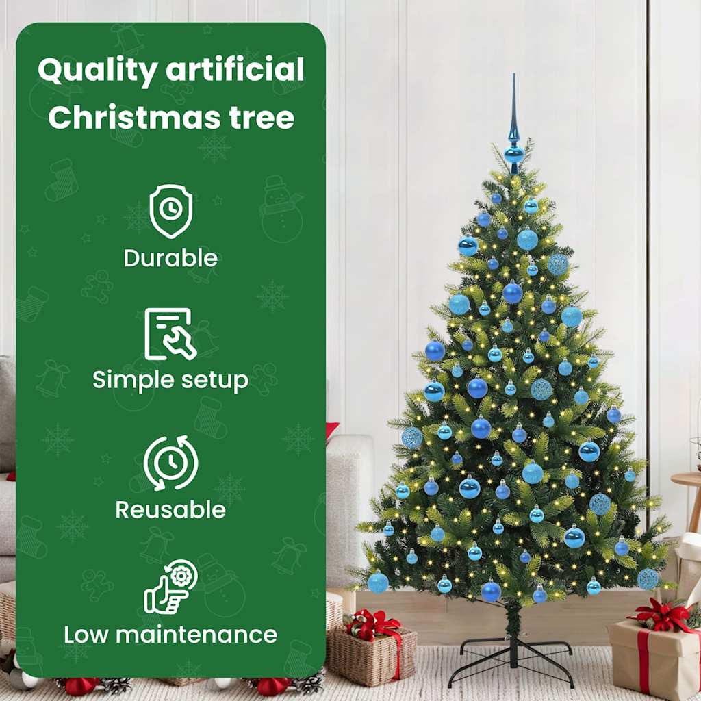 Dirbtinis sulankstomas Kalėdų medis su 300 LED Žalia 180 cm