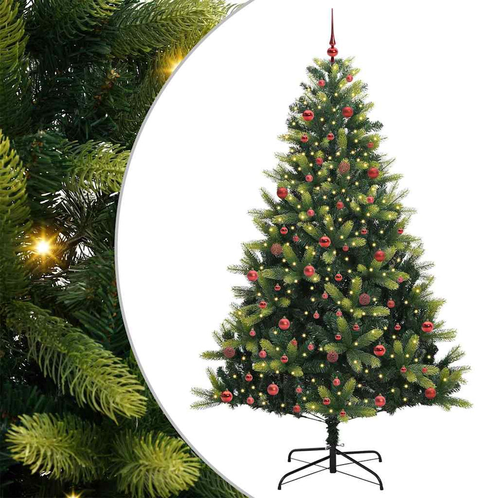 Dirbtinis sulankstomas Kalėdų medis su 300 LED Žalia 210 cm
