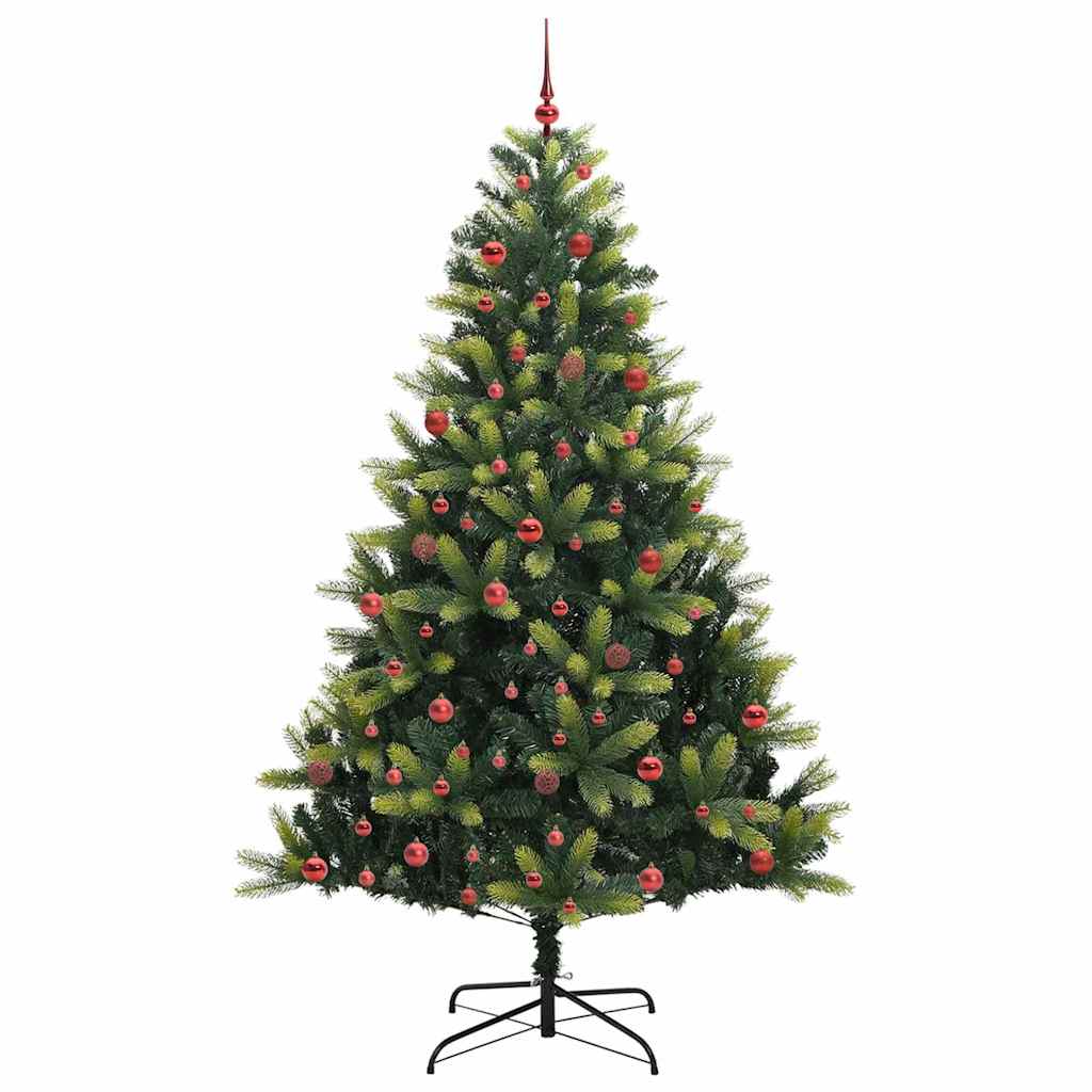 Mākslīgā salokāmā Ziemassvētku egle ar 300 LED zaļa 210 cm