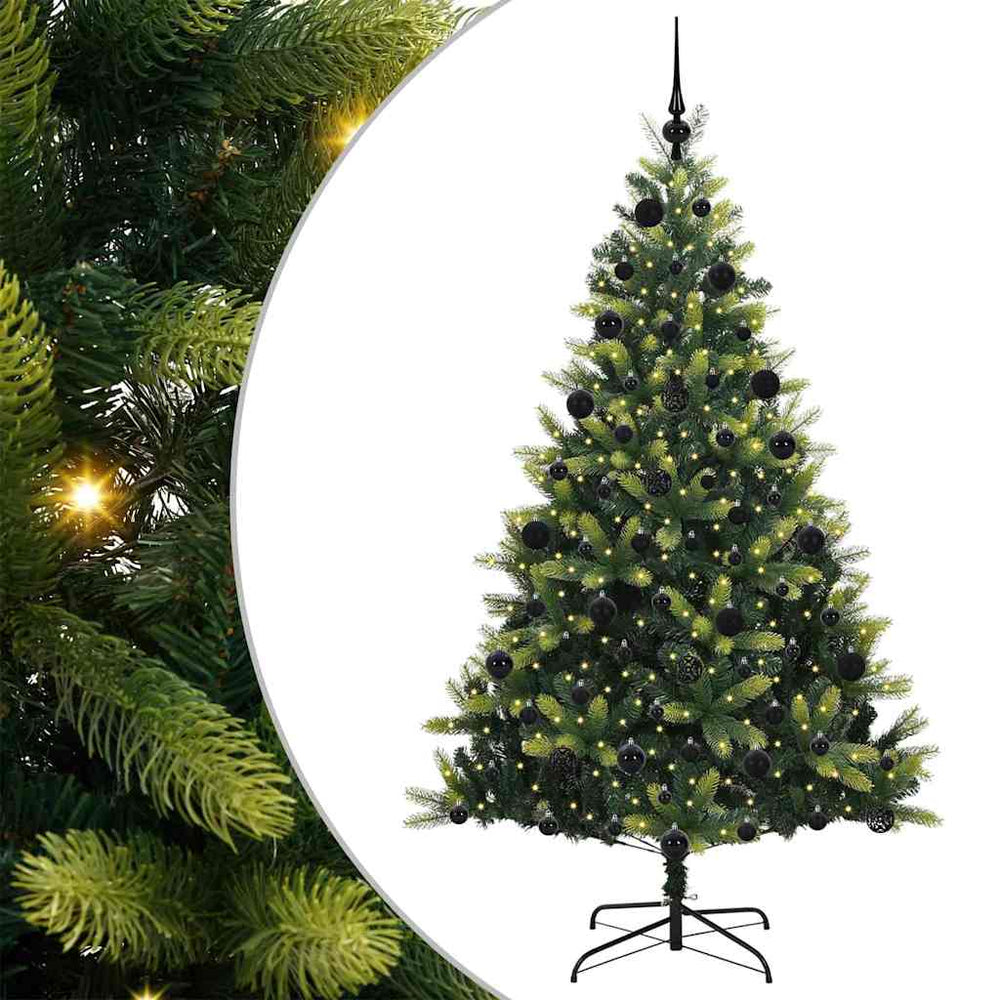 Dirbtinis sulankstomas Kalėdų medis su 300 LED Žalia 210 cm