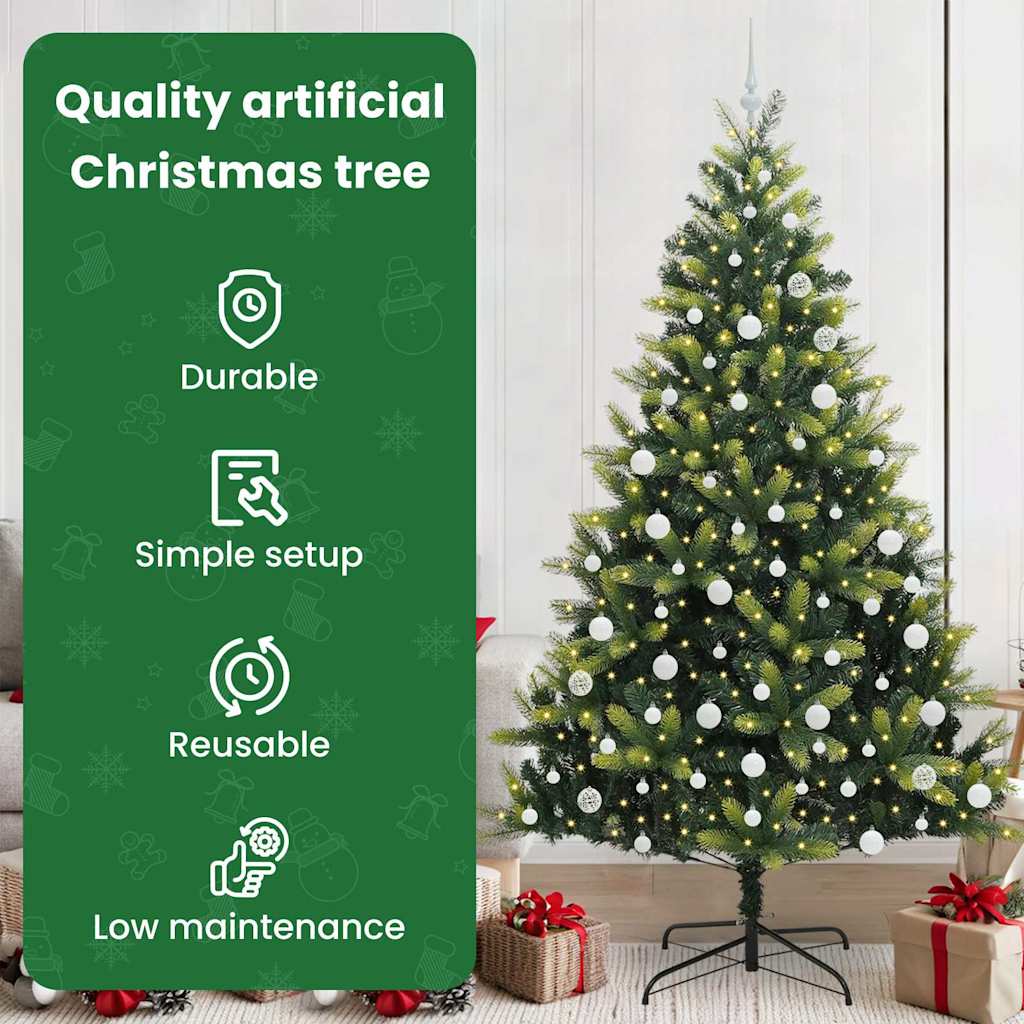 Dirbtinis sulankstomas Kalėdų medis su 300 LED Žalia 210 cm