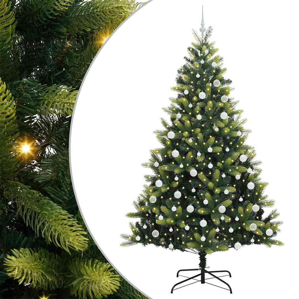 Dirbtinis sulankstomas Kalėdų medis su 300 LED Žalia 210 cm