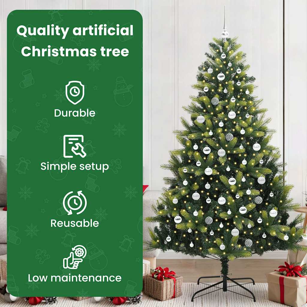 Dirbtinis sulankstomas Kalėdų medis su 300 LED Žalia 210 cm