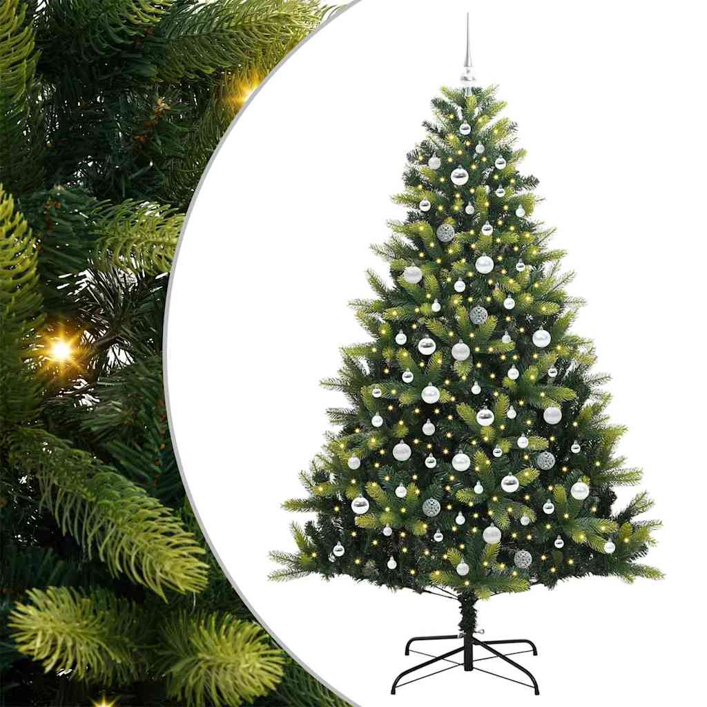 Dirbtinis sulankstomas Kalėdų medis su 300 LED Žalia 210 cm