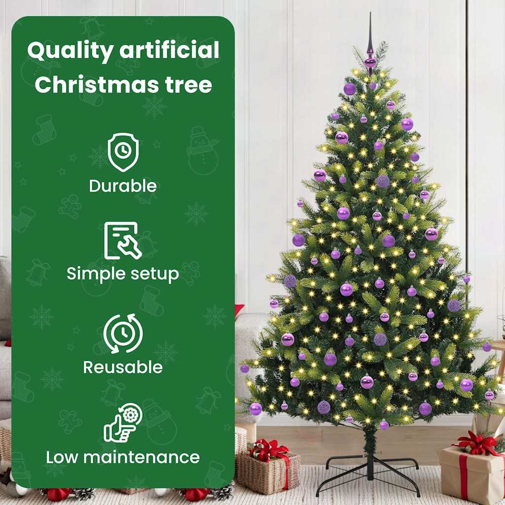 Dirbtinis sulankstomas Kalėdų medis su 300 LED Žalia 210 cm