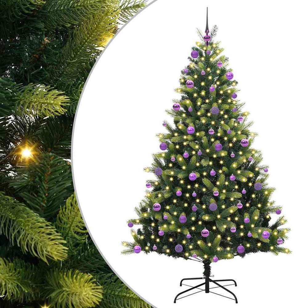 Dirbtinis sulankstomas Kalėdų medis su 300 LED Žalia 210 cm