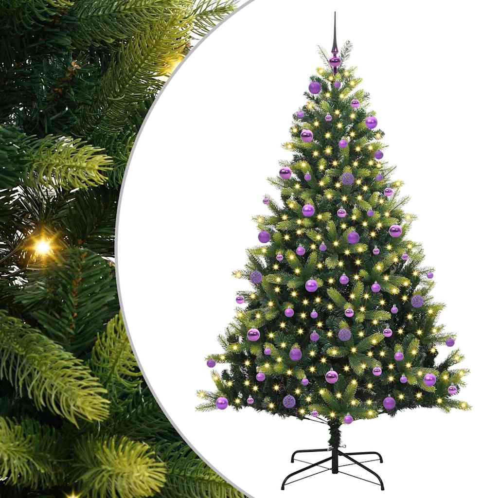 Dirbtinis sulankstomas Kalėdų medis su 300 LED Žalia 210 cm