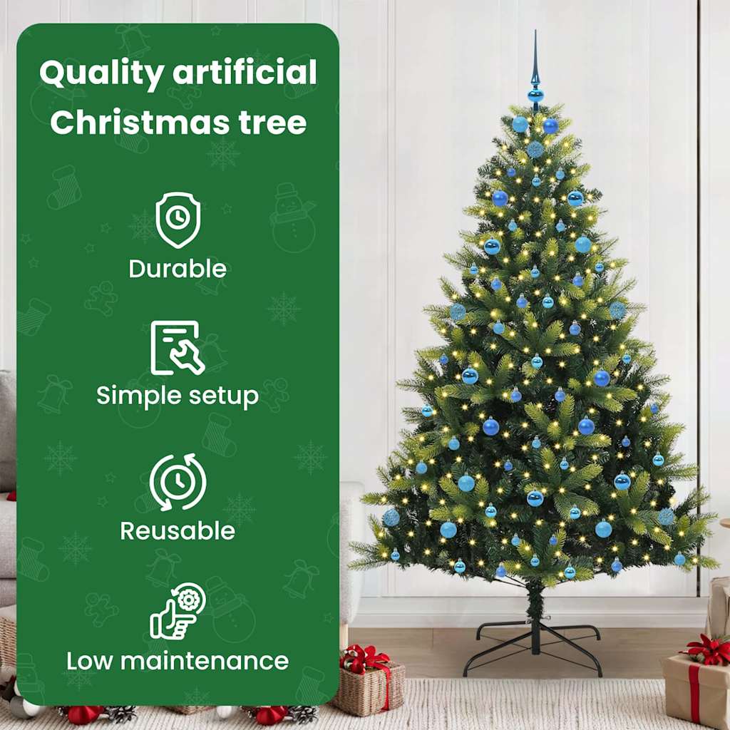 Dirbtinis sulankstomas Kalėdų medis su 300 LED Žalia 210 cm