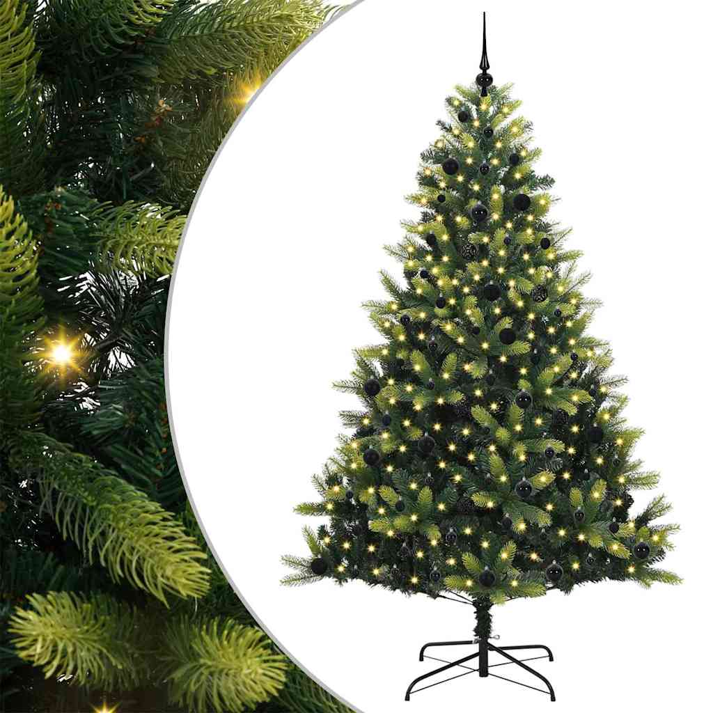 Mākslīgā salokāmā Ziemassvētku egle ar 300 LED, zaļa, 240 cm