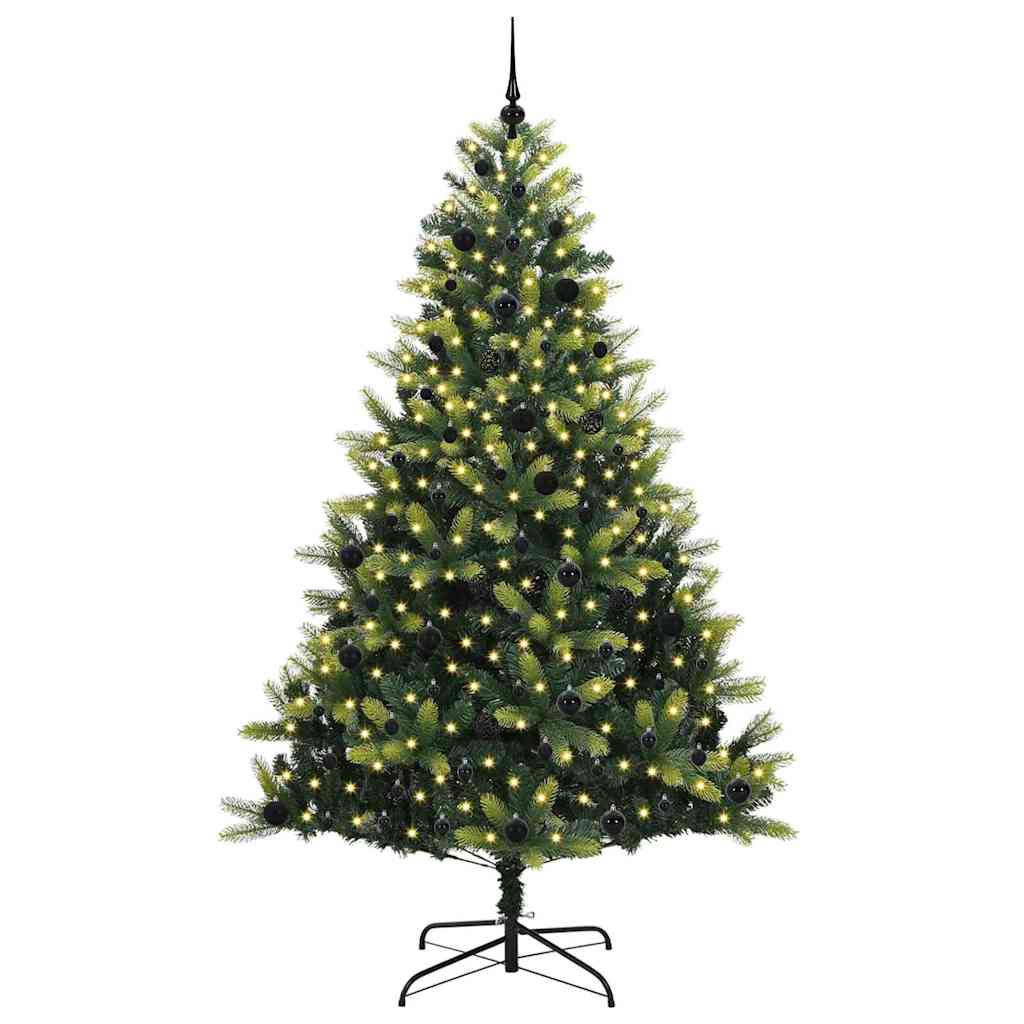 Mākslīgā salokāmā Ziemassvētku egle ar 300 LED, zaļa, 240 cm