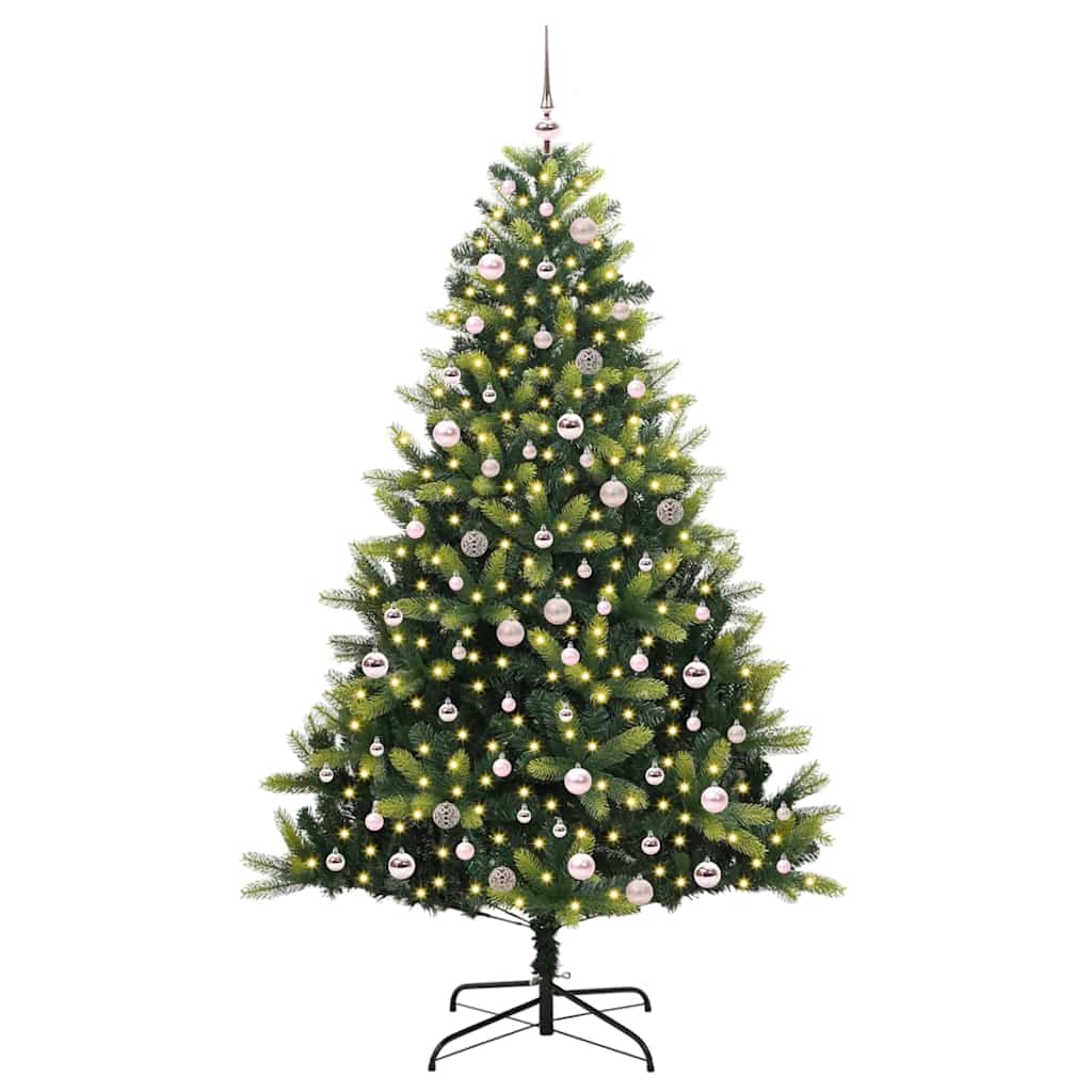 Dirbtinis sulankstomas Kalėdų medis su 300 LED Žalia 240 cm