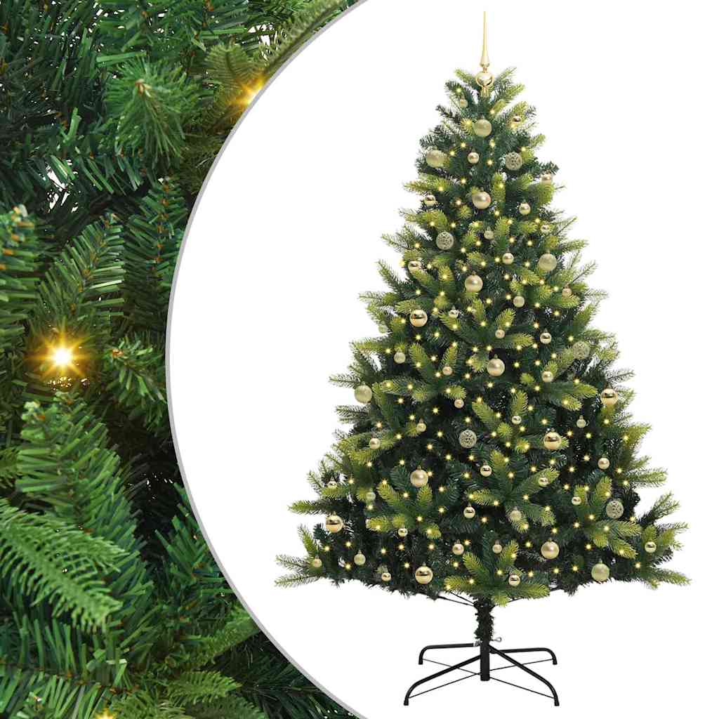 Dirbtinis sulankstomas Kalėdų medis su 300 LED Žalia 240 cm