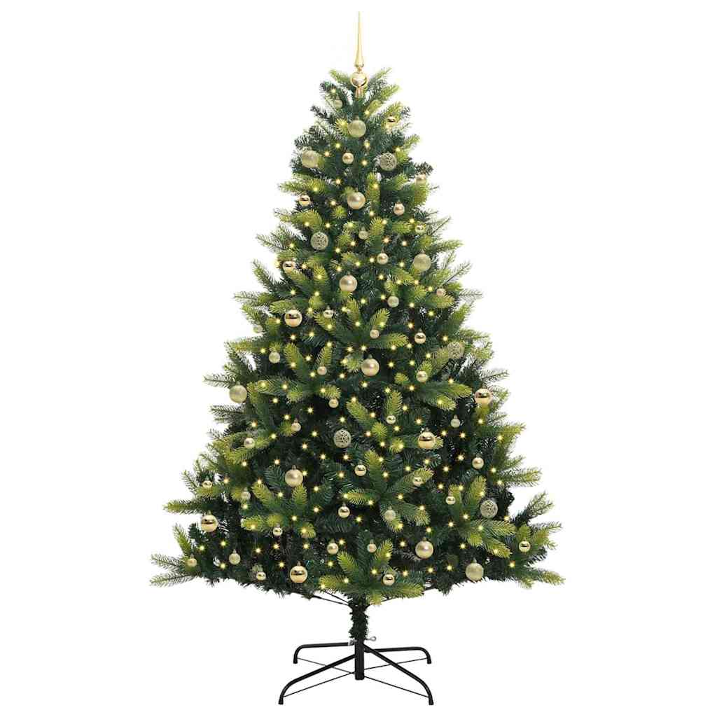 Dirbtinis sulankstomas Kalėdų medis su 300 LED Žalia 240 cm
