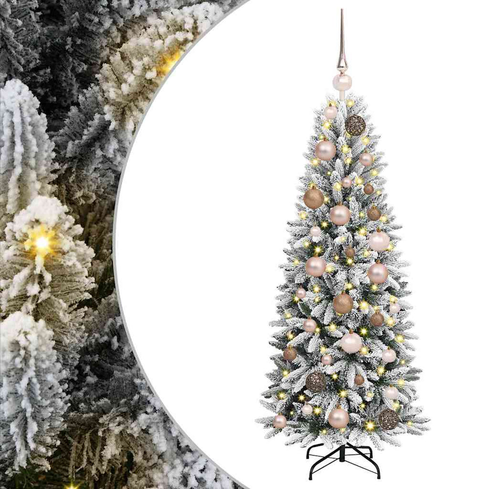 Dirbtinė Kalėdų eglutė su 150 LED s stovu Balta 120 cm