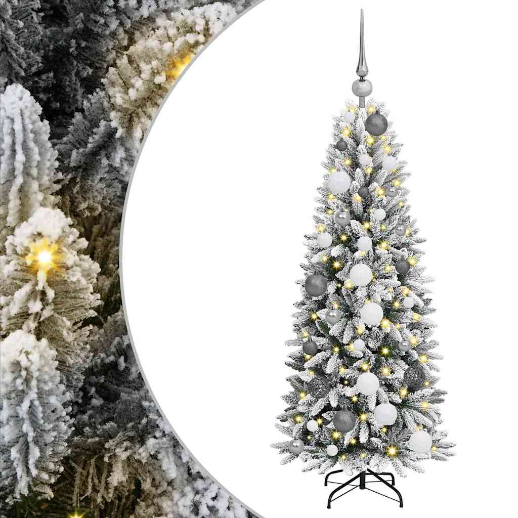 Dirbtinė Kalėdų eglutė su 150 LED s stovu Balta 120 cm