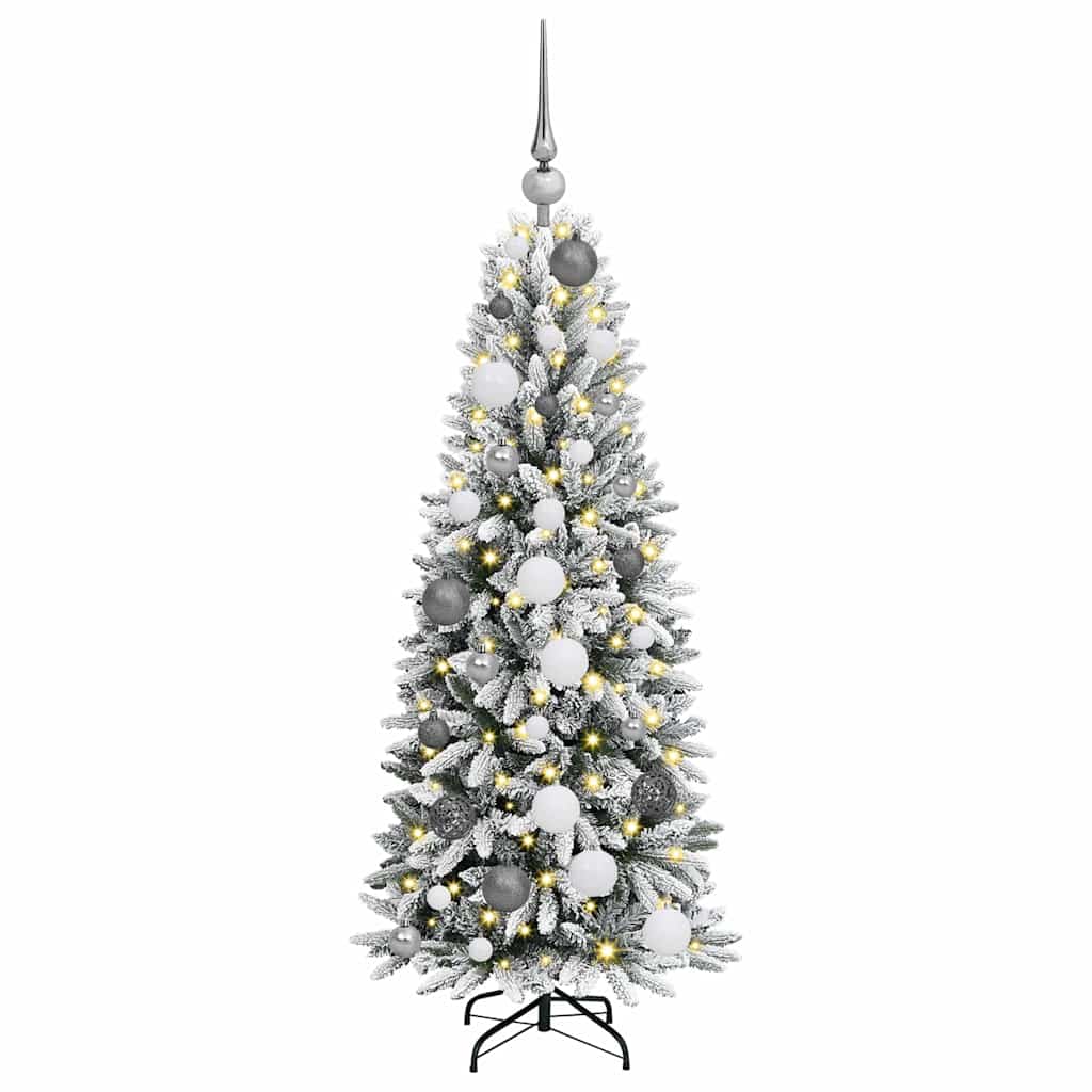 Dirbtinė Kalėdų eglutė su 150 LED s stovu Balta 120 cm