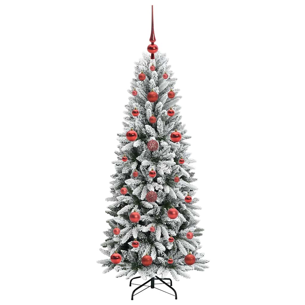 Mākslīgā Ziemassvētku eglīte FROST BOREAL, ar 150 LED lampiņu statīvu, balta, 120 cm.