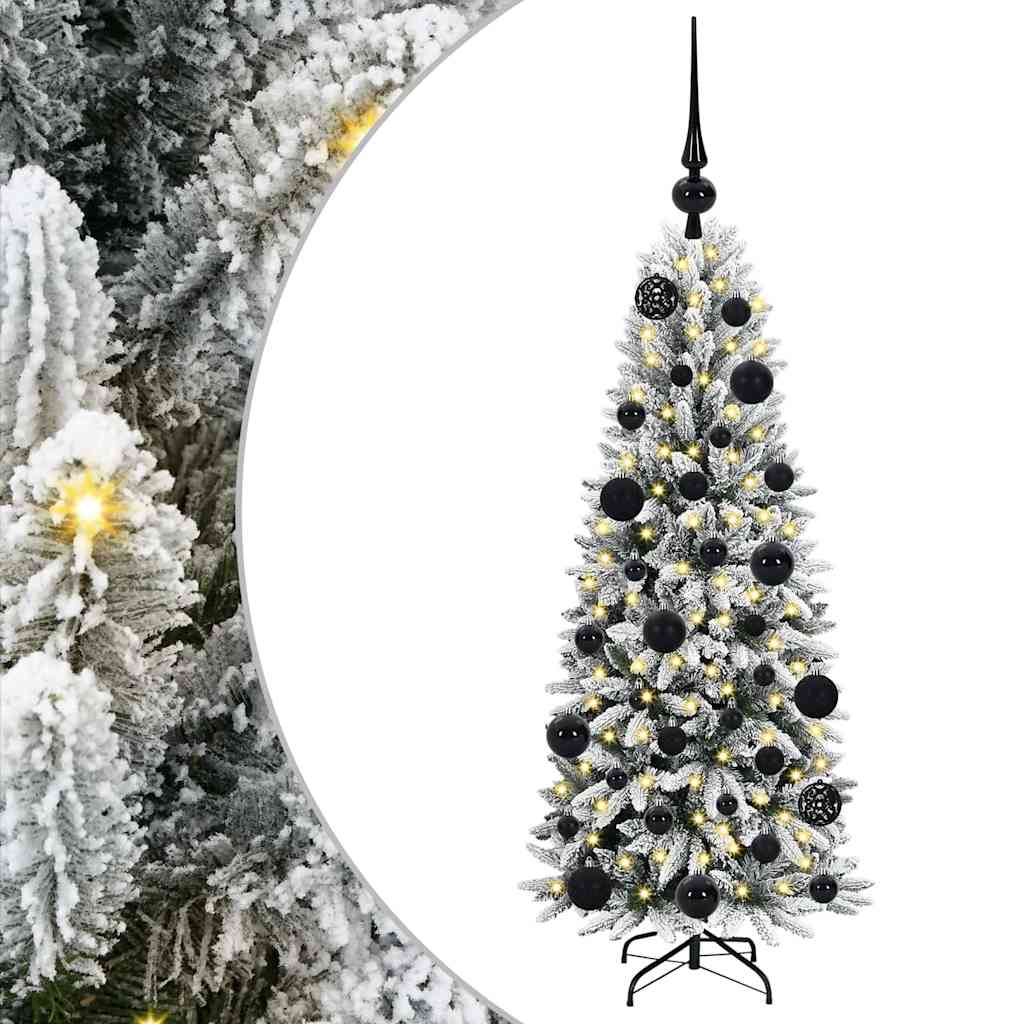 Mākslīgā Ziemassvētku eglīte FROST BOREAL, ar 150 LED lampiņu statīvu, balta, 120 cm.