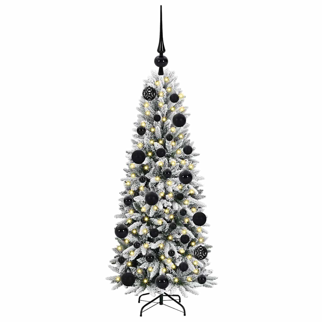 Mākslīgā Ziemassvētku eglīte FROST BOREAL, ar 150 LED lampiņu statīvu, balta, 120 cm.