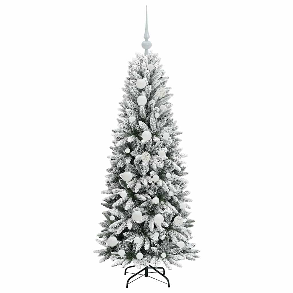 Mākslīgā Ziemassvētku eglīte FROST BOREAL, ar 150 LED lampiņām un statīvu, balta, 120 cm.