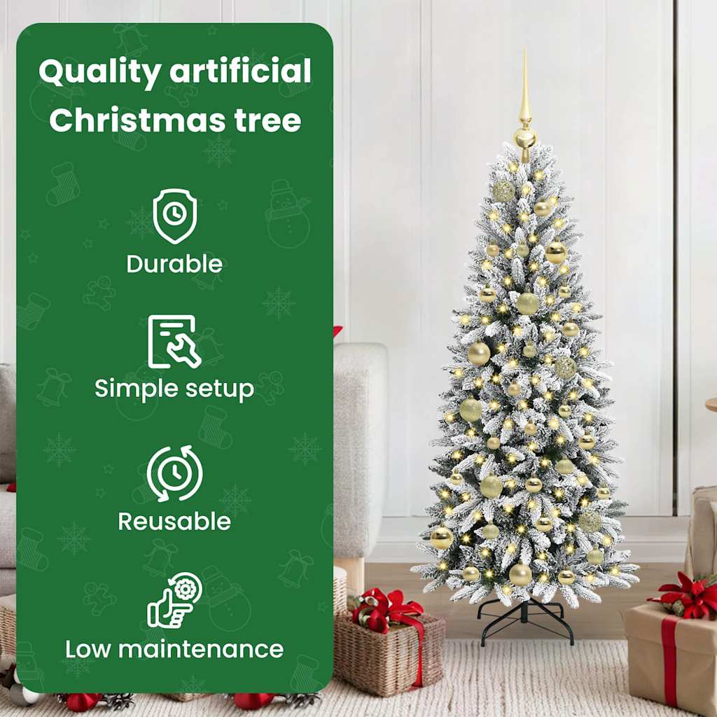 Dirbtinė Kalėdų eglutė FROST BOREAL, su 150 LED stovu Balta 120 cm.