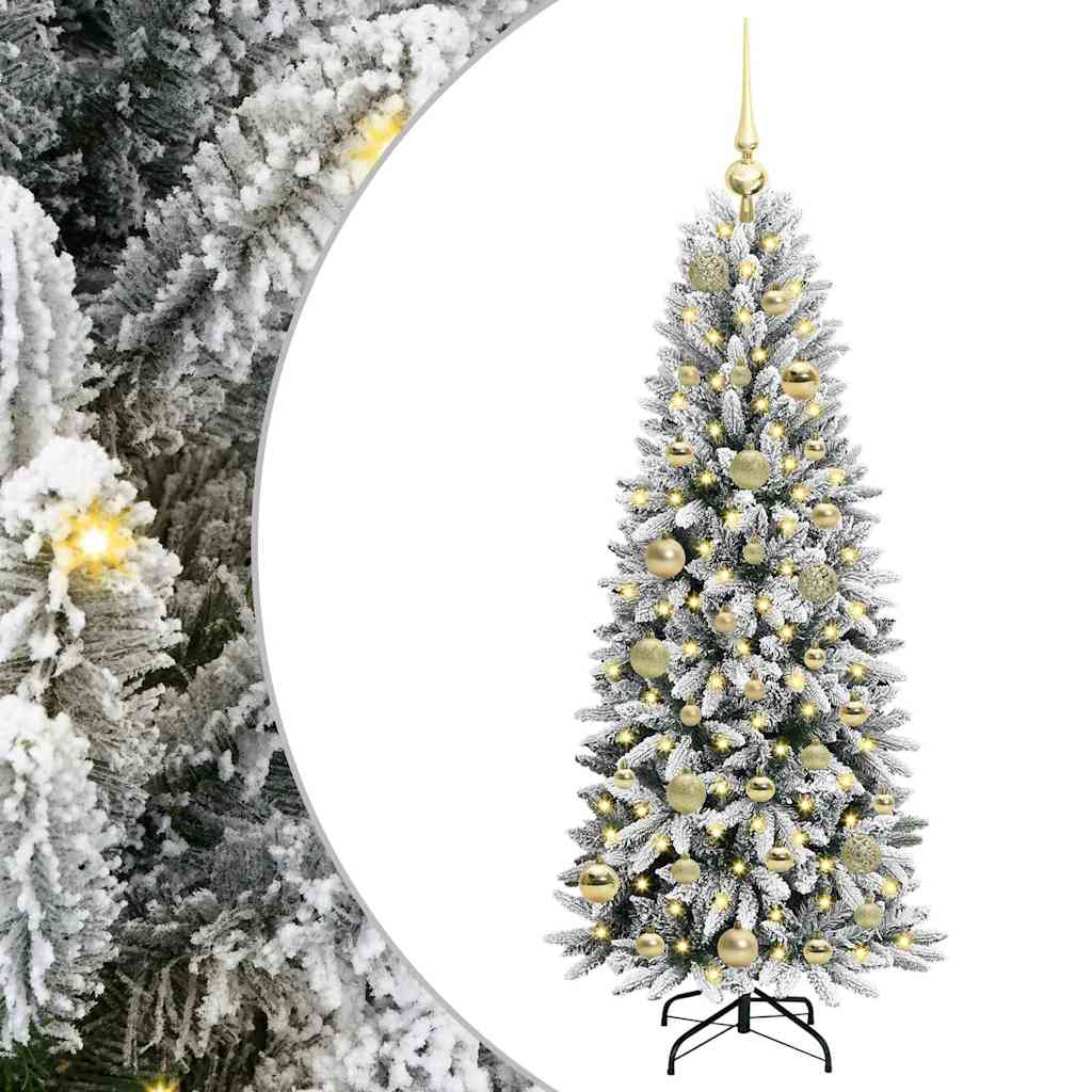 Dirbtinė Kalėdų eglutė FROST BOREAL, su 150 LED stovu Balta 120 cm.