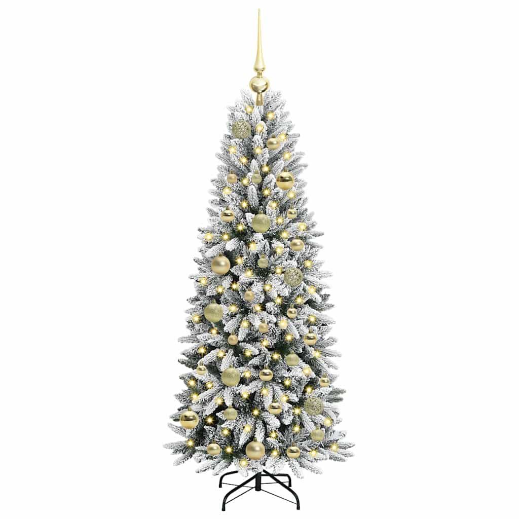 Dirbtinė Kalėdų eglutė FROST BOREAL, su 150 LED stovu Balta 120 cm.