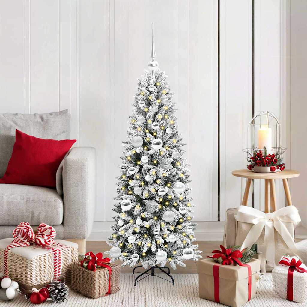 Mākslīgā Ziemassvētku eglīte ar 150 LED balta pamatne 120 cm