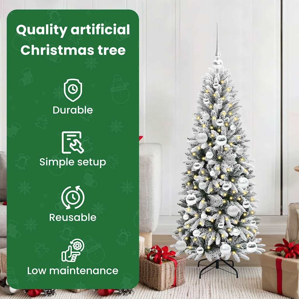 Dirbtinė Kalėdų eglutė su 150 LED s stovu Balta 120 cm