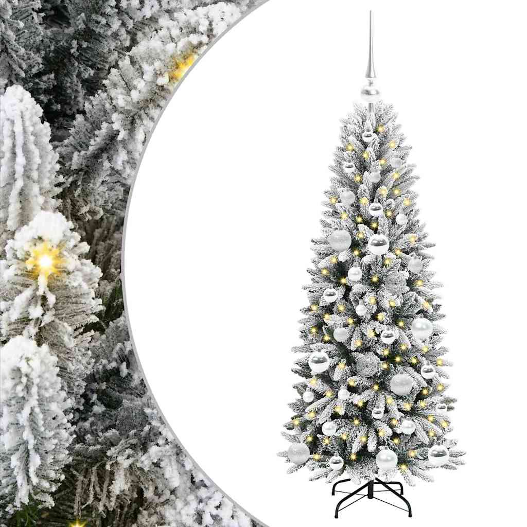 Mākslīgā Ziemassvētku eglīte ar 150 LED balta pamatne 120 cm