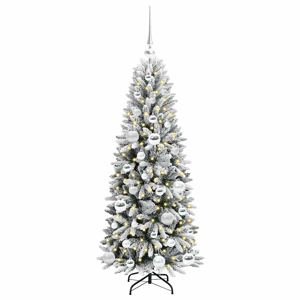 Mākslīgā Ziemassvētku eglīte ar 150 LED balta pamatne 120 cm
