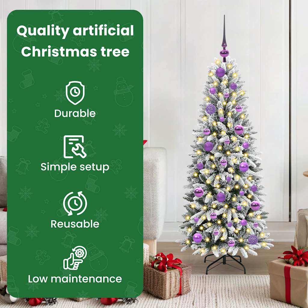 Mākslīgā Ziemassvētku eglīte FROST BOREAL, ar 150 LED balto statīvu, 120 cm.