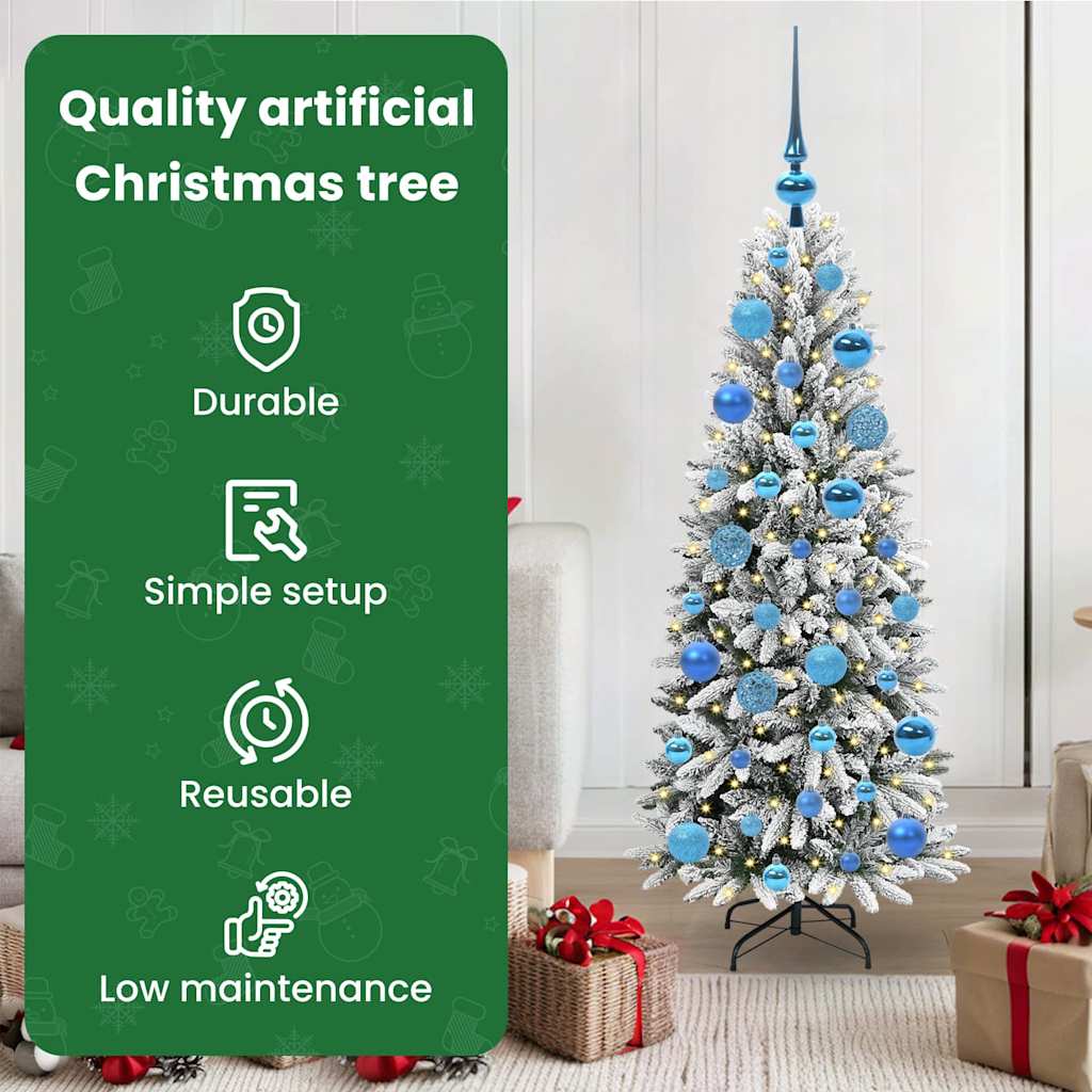 Dirbtinė Kalėdų eglutė FROST BOREAL, su 150 LED stovu Balta 120 cm.