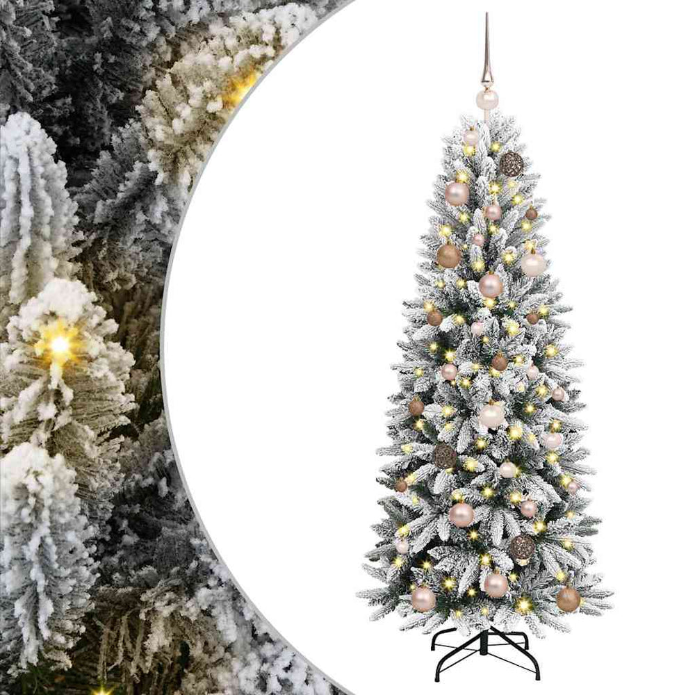 Dirbtinė Kalėdų eglutė su 150 LED s stovu Balta 150 cm